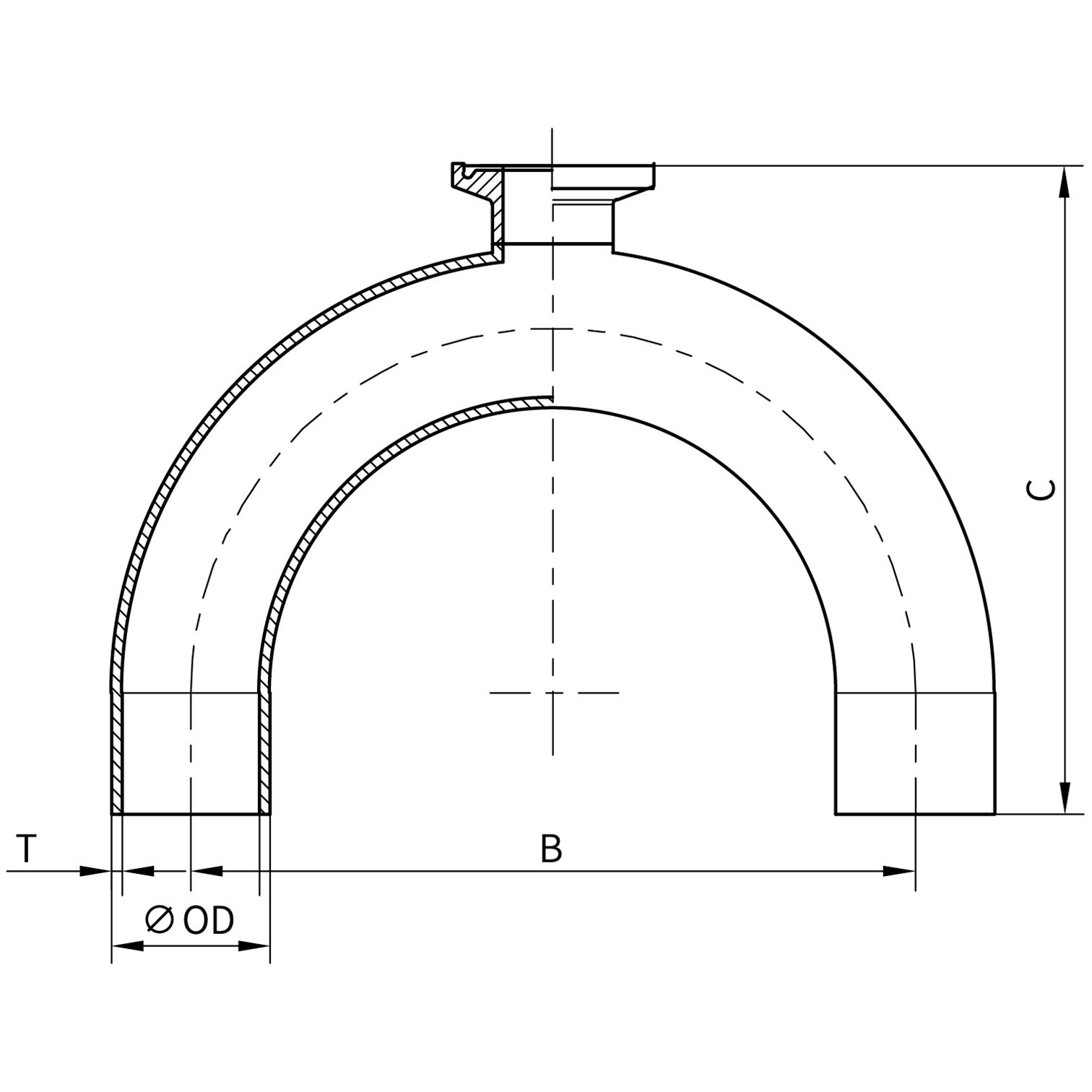 180° 单卡U型三通