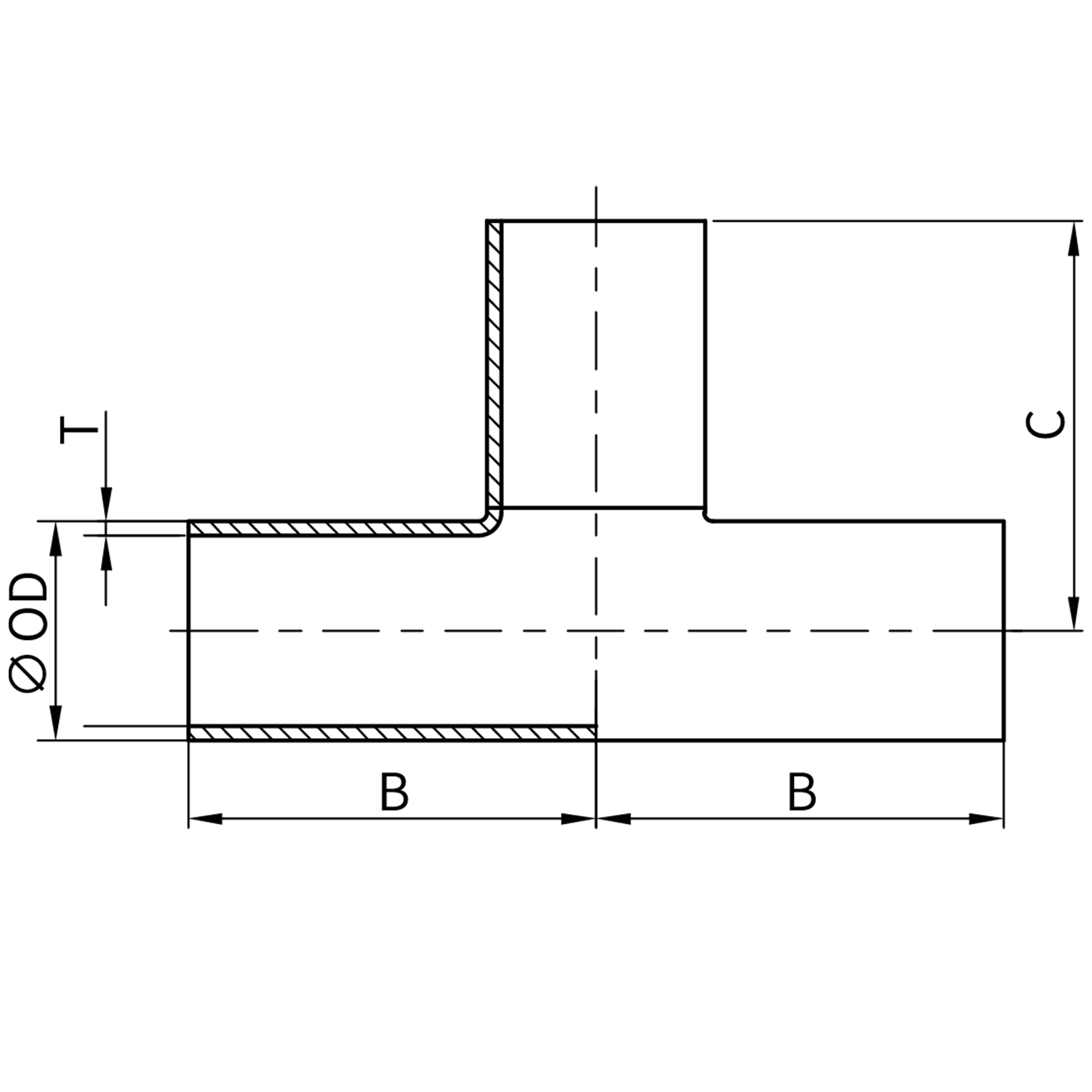 焊式同径长三通