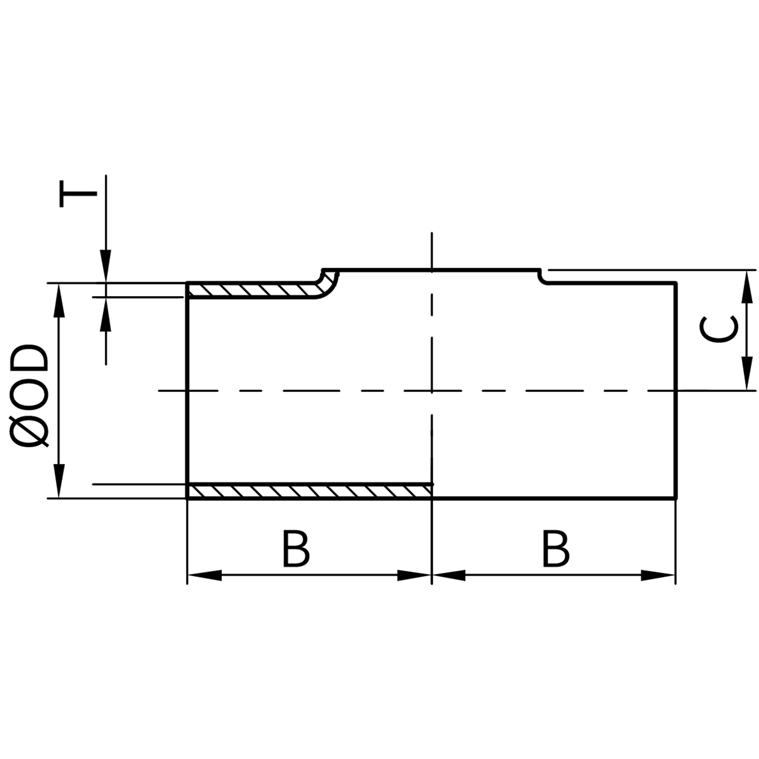 焊式短切同径三通