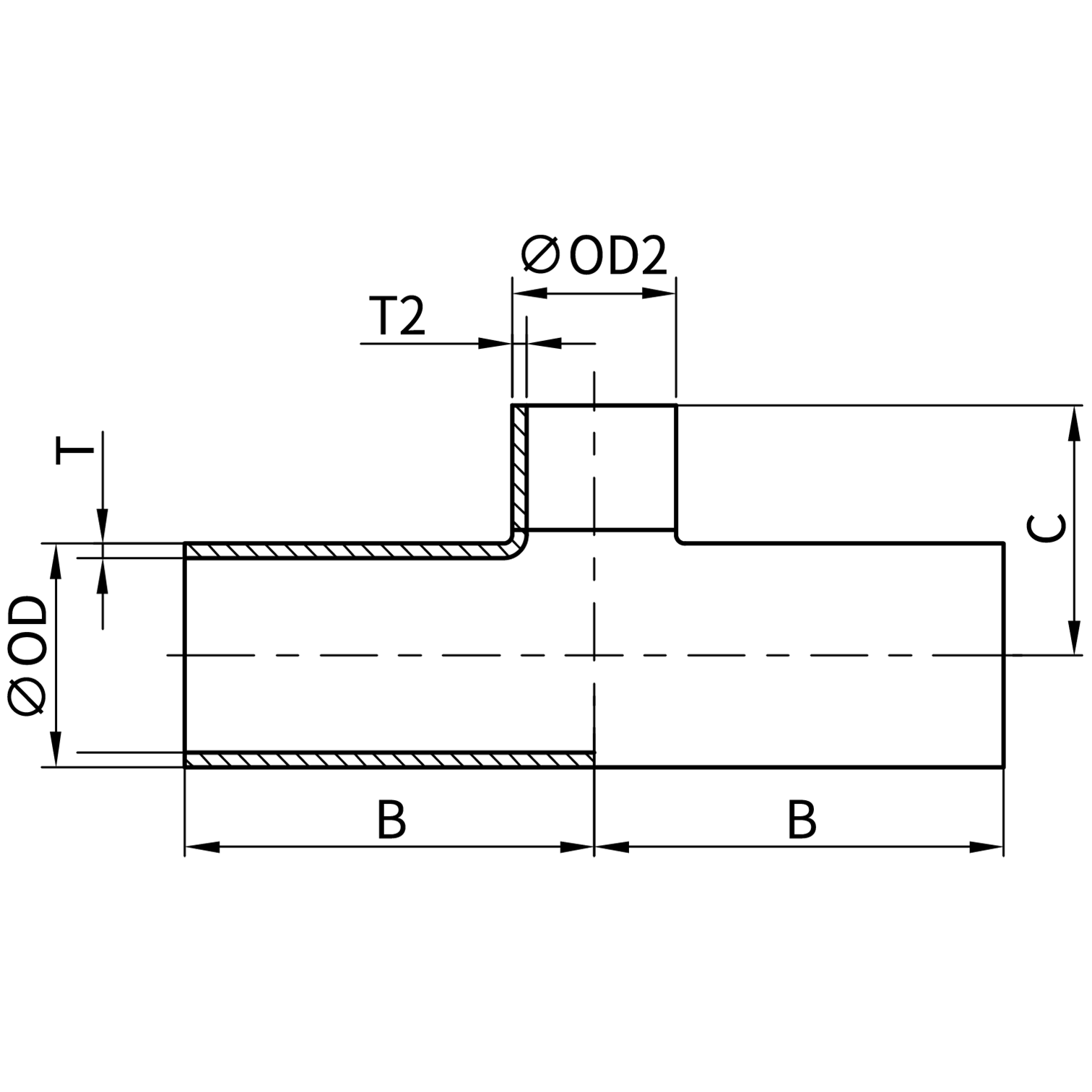 焊式异径长三通