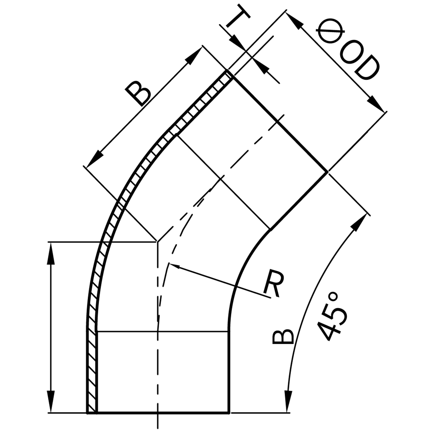 45° 焊式长弯头
