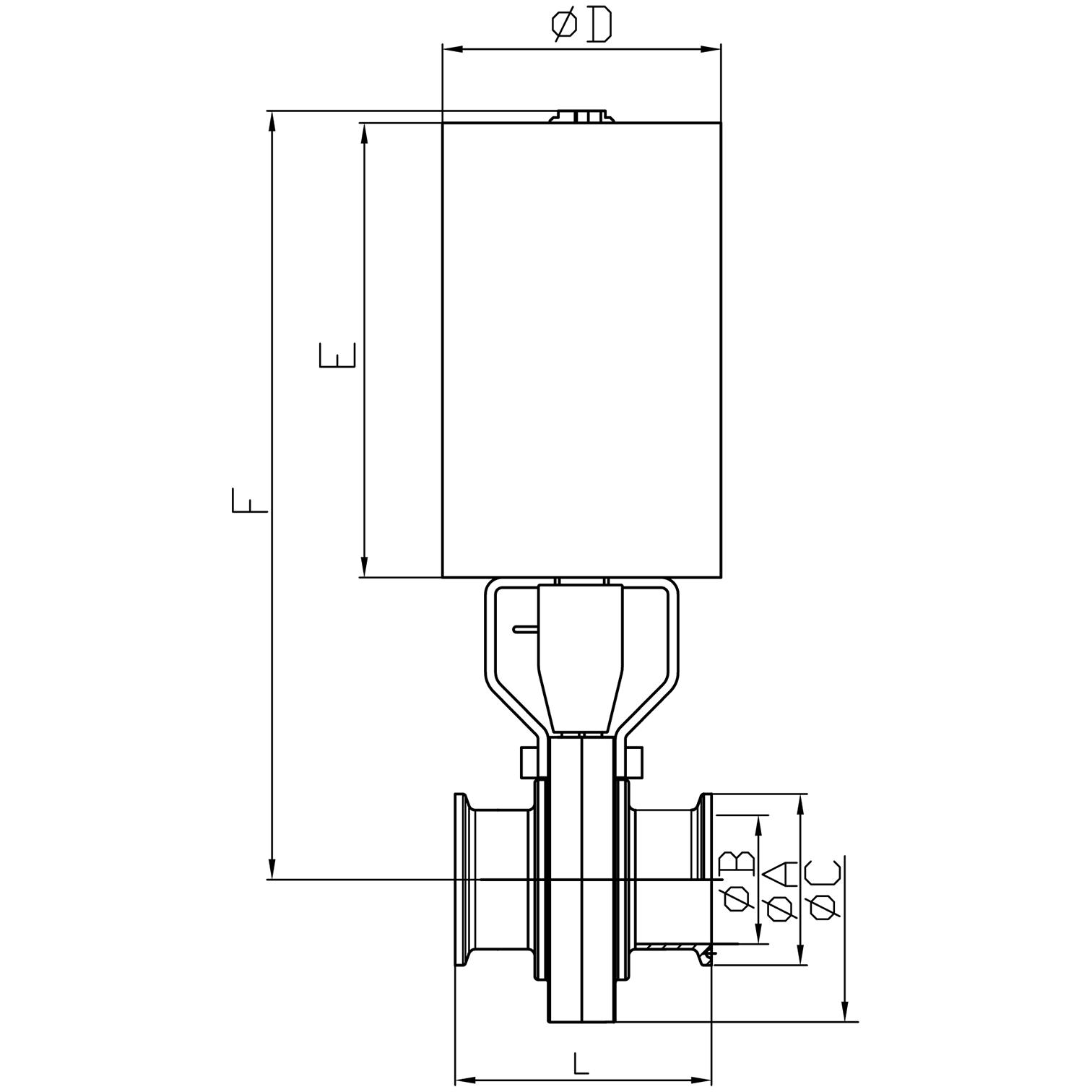 夹式气动蝶阀（单动）
